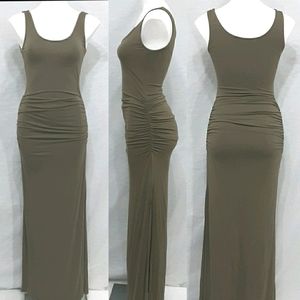 PattyBoutik Ruched Sleeveless Maxi Dress Small